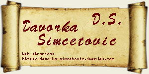 Davorka Simčetović vizit kartica